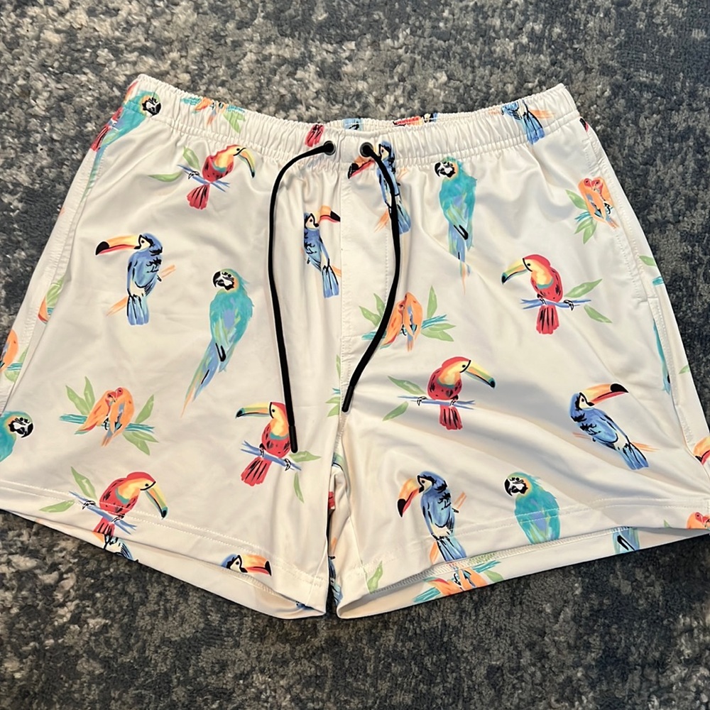 Chubbies white parrot shorts